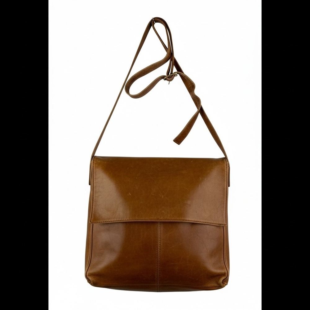 Simon Brown Leather Messenger Bag‎ Crossbody Made in Colombia Vintage Satchel
